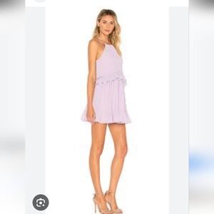 Lovers And Friends Banks Lilac Halter Ruffled Mini Dress Size XS